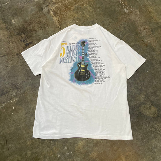 White 1996 Blues Festival Cat Tee