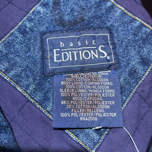 Simple Denim Varsity Jacket Basic Editions