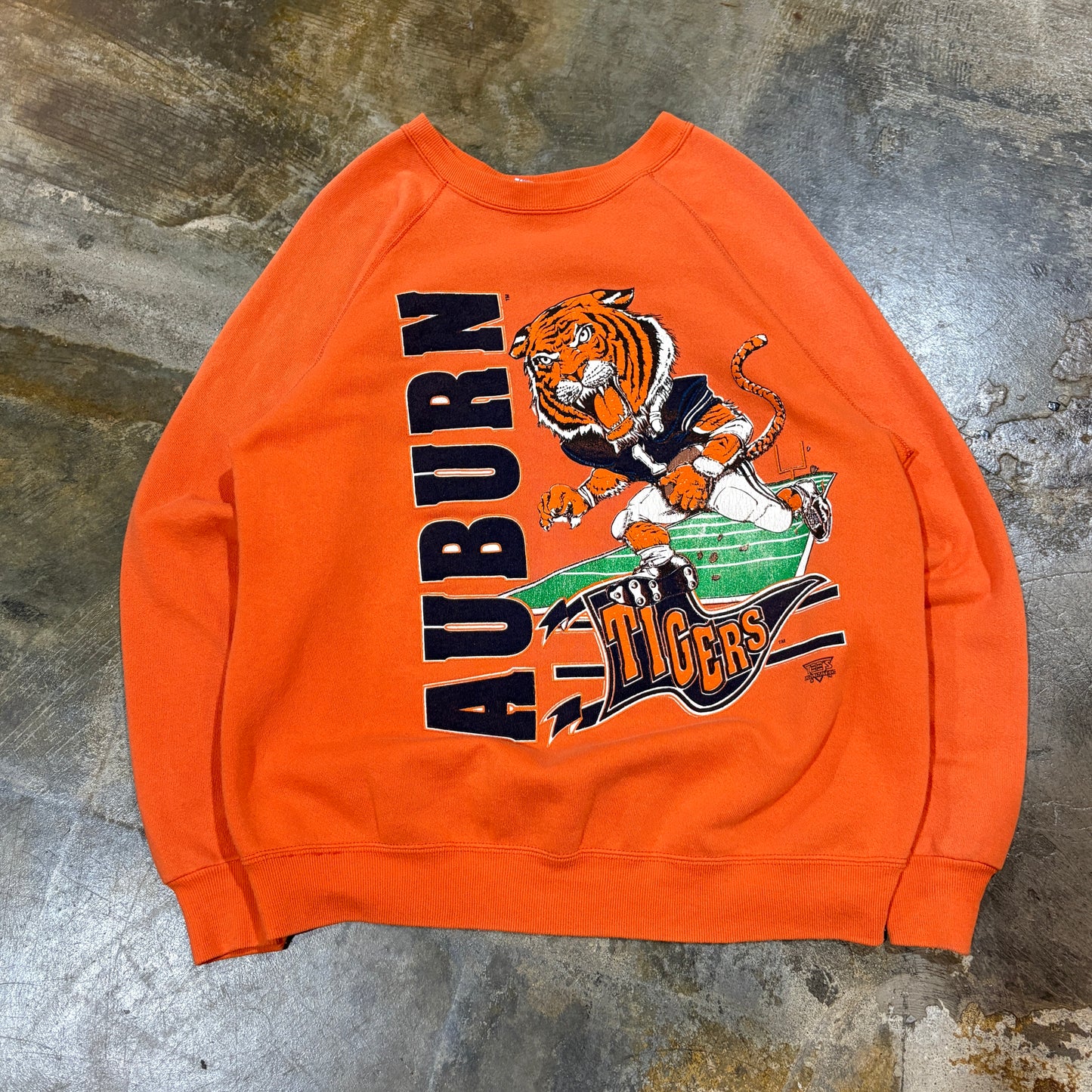 Vintage 80s Auburn Tigers Big Head Tiger Graphic Sweatshirt