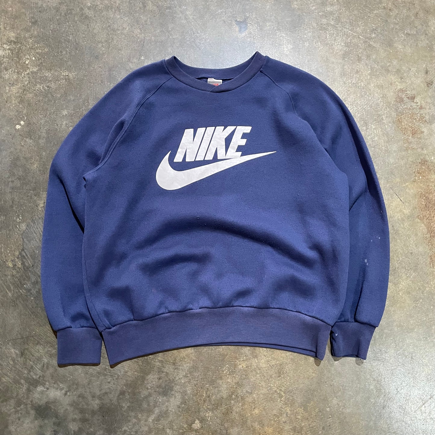 Navy Nike Swoosh Print Crew