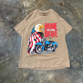 Brown Home of the Brave Harley Davidson Tee