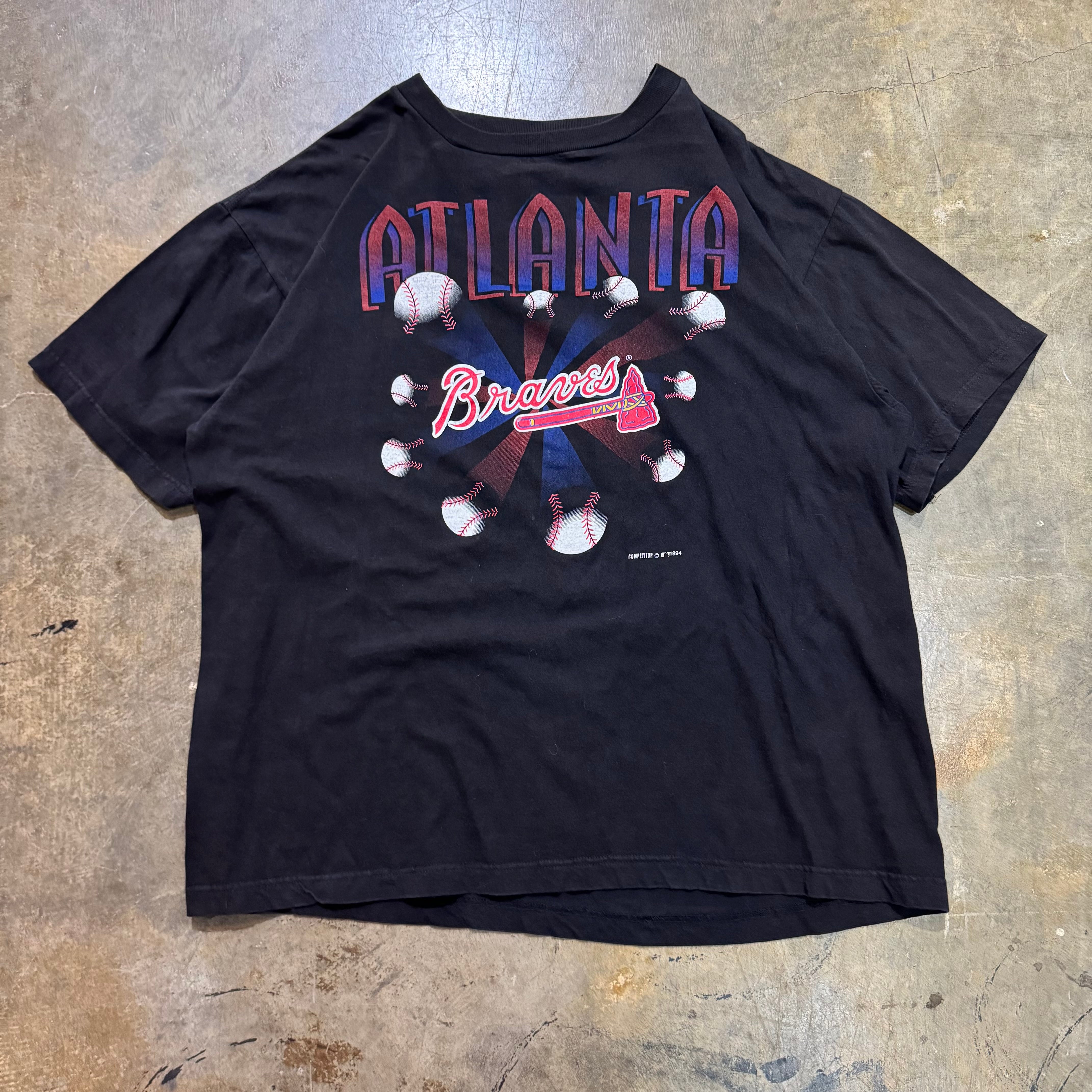 Atlanta Braves 1994 Baseballs Flying Black Tee