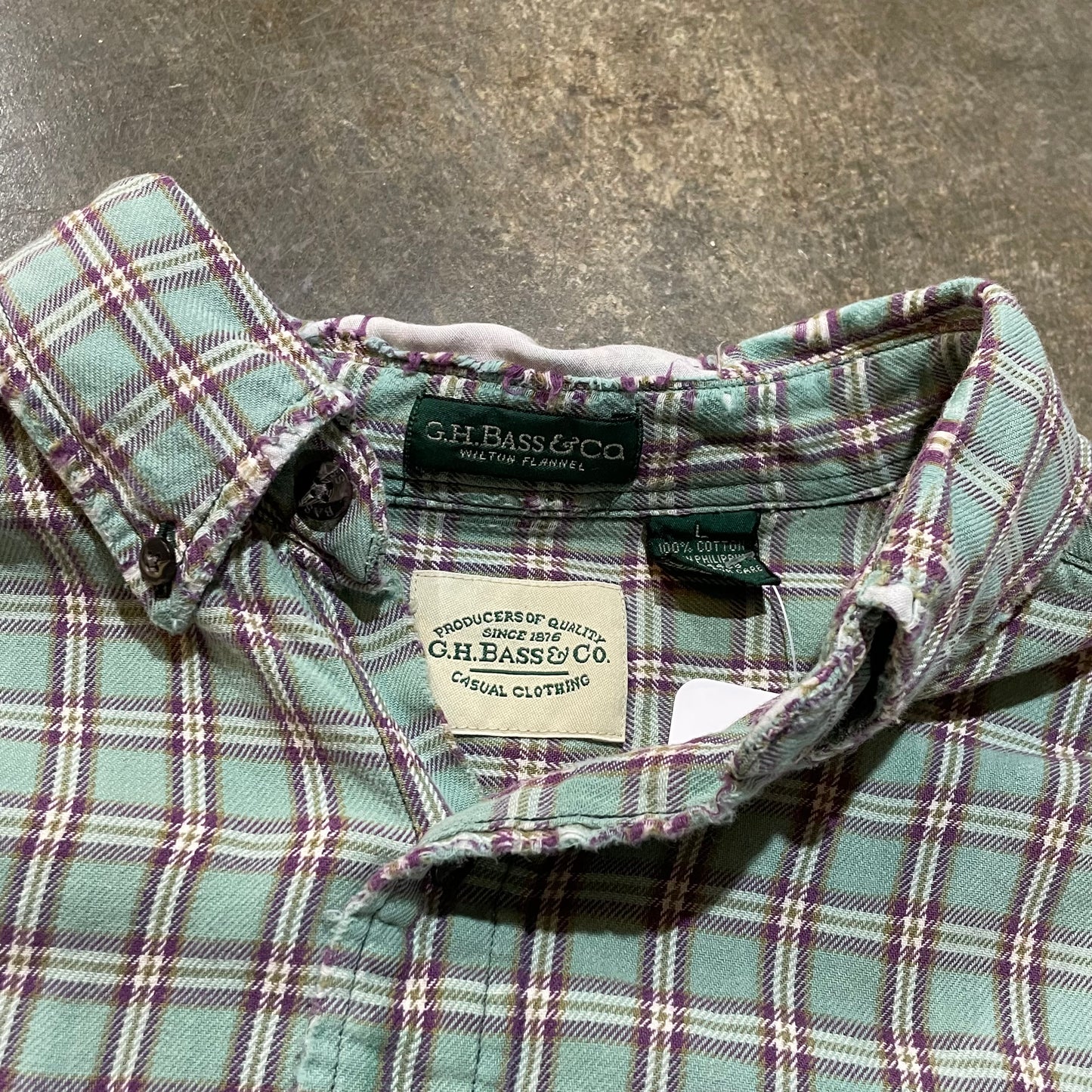 GH Bass & Co Mint Green Flannel