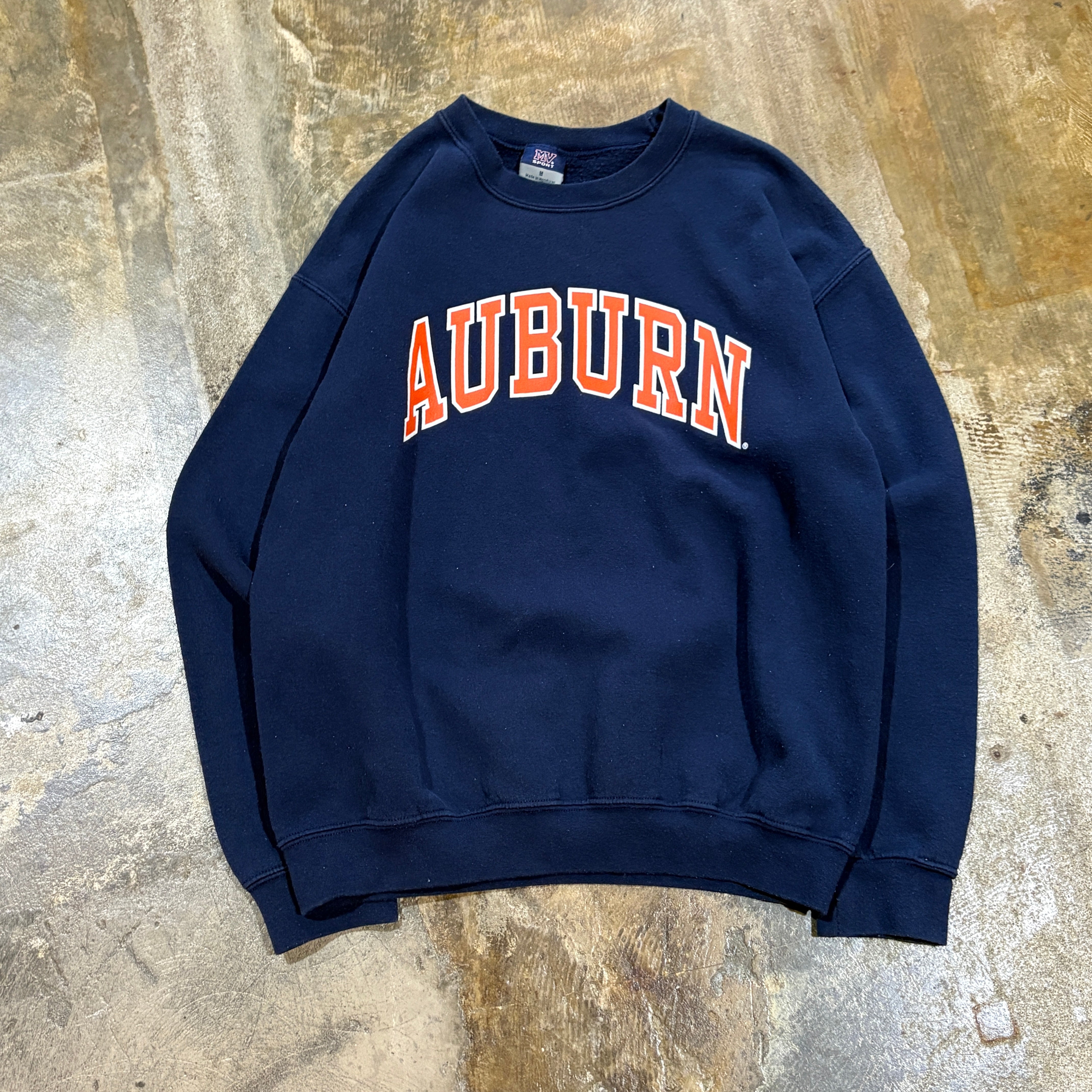 Auburn MV Sports Navy Arch Logo Crew