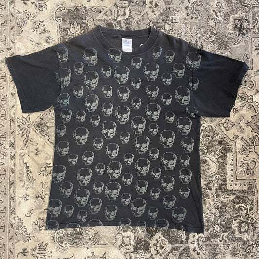 Black on Black Y2K Skull Tee