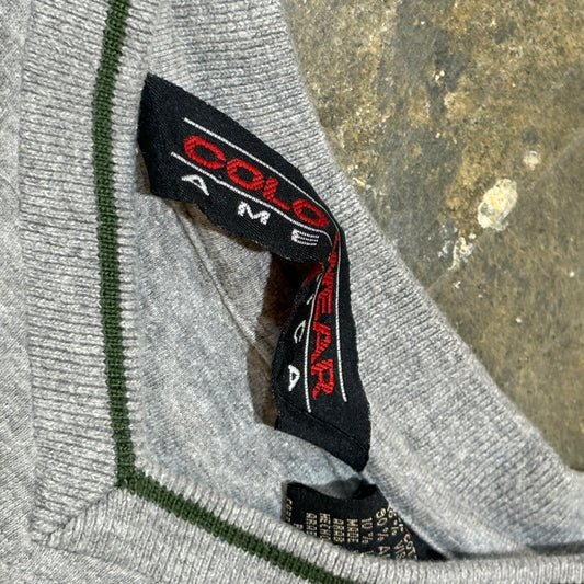 Simple Grey Green & White Stripe LS Tee