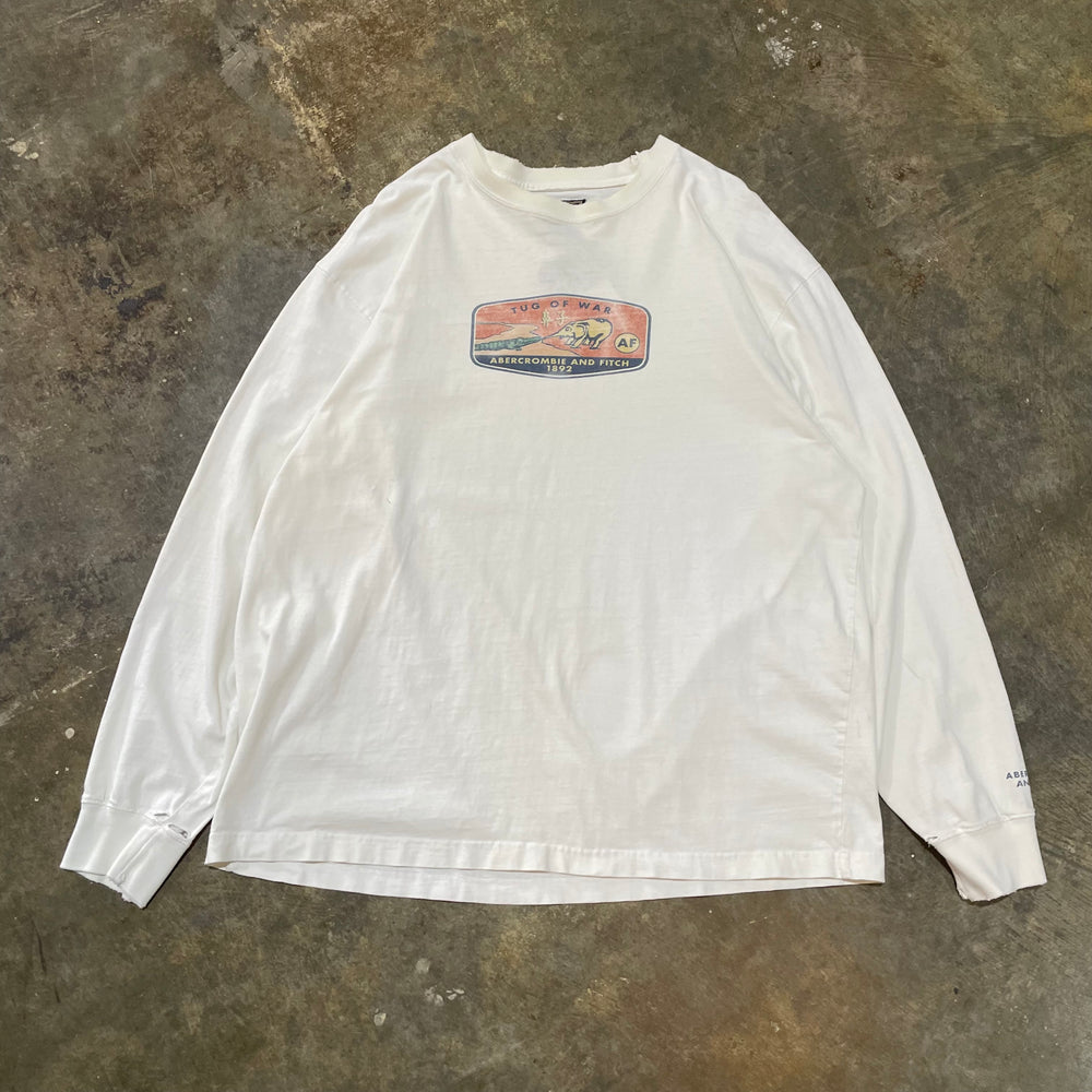 White Tug Of War LS Tee