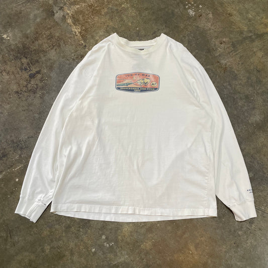 White Tug Of War LS Tee