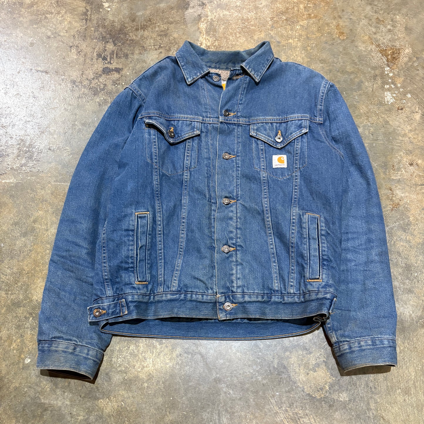 Carhartt Dark navy Denim Fleece Lined Jacket