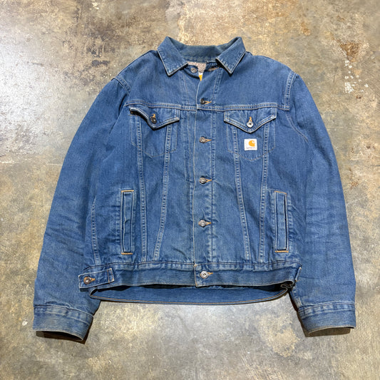 Carhartt Dark navy Denim Fleece Lined Jacket