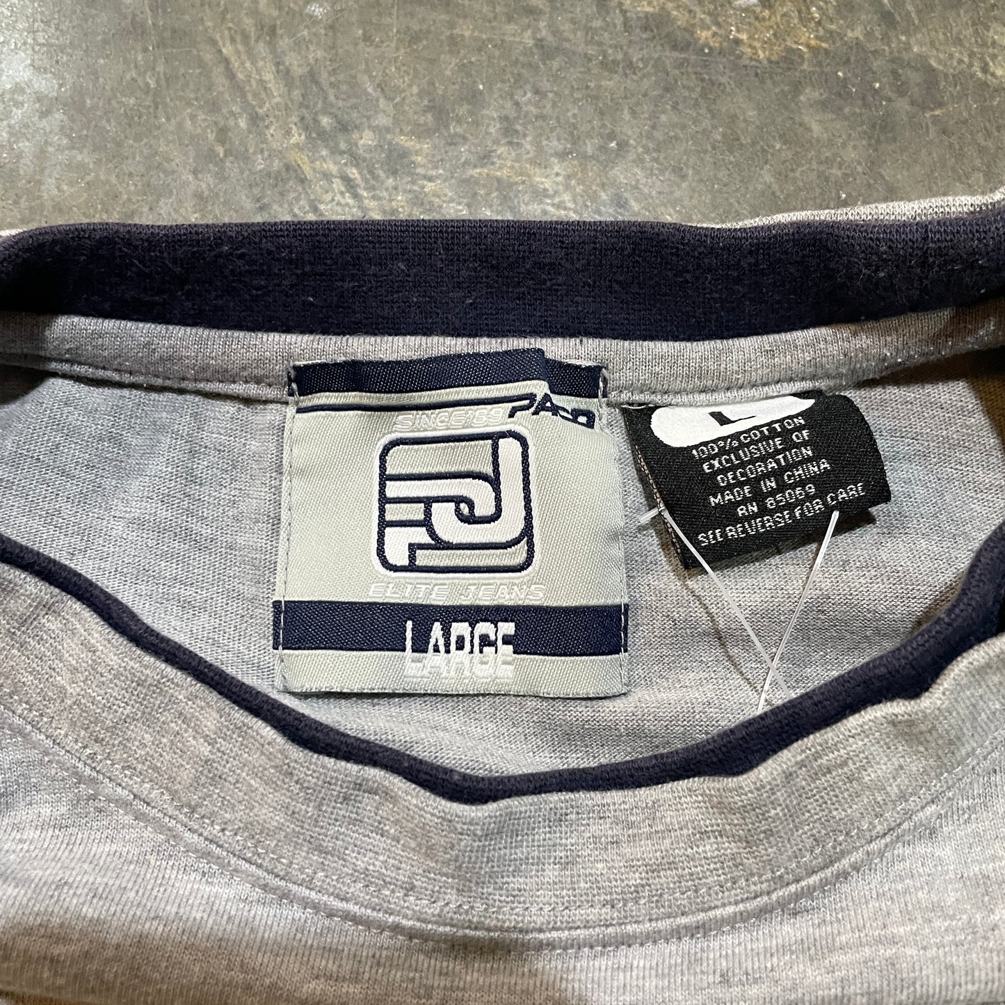 Grey & Navy Paco LS Skate Tee