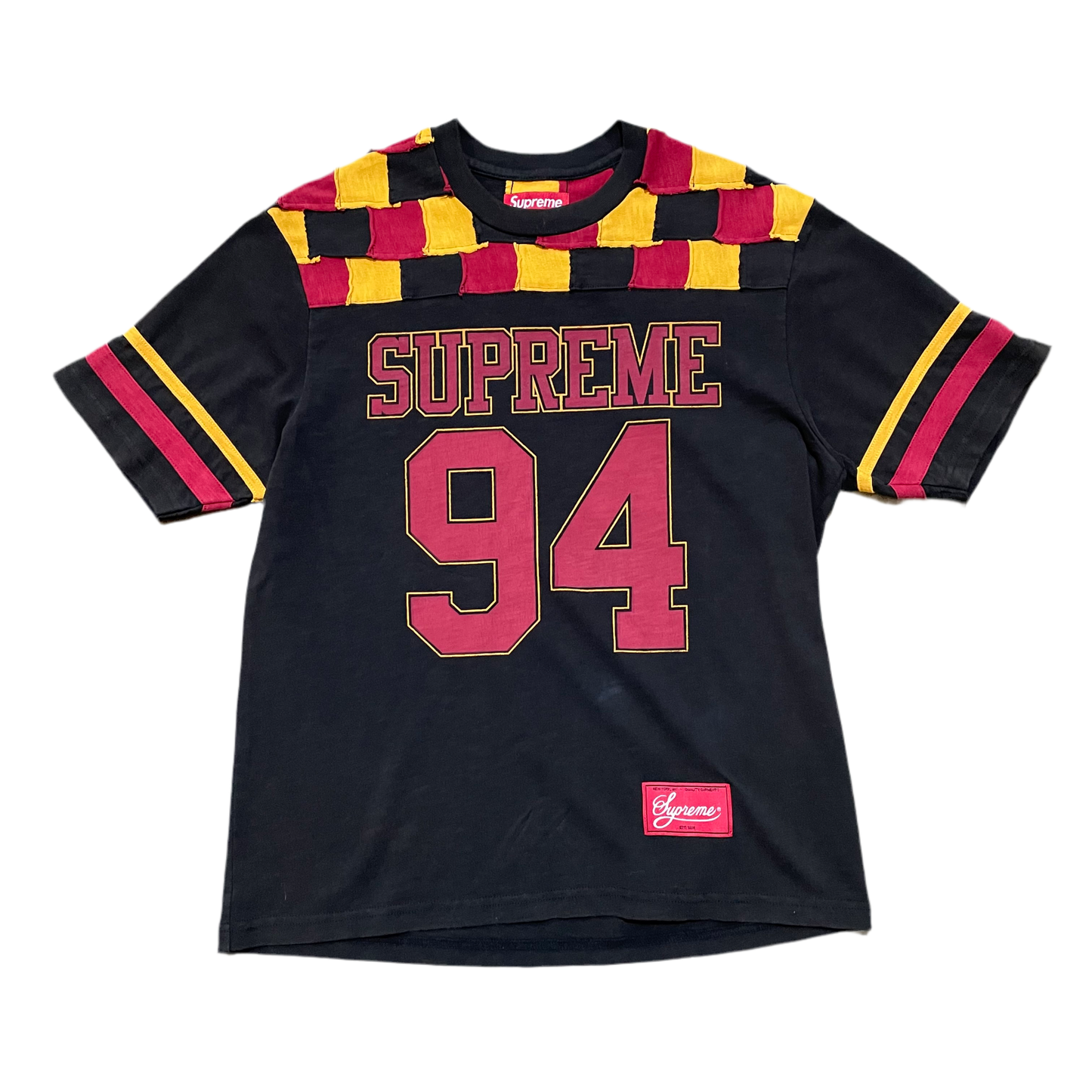 Supreme Patchwork Yoke Football Top Black