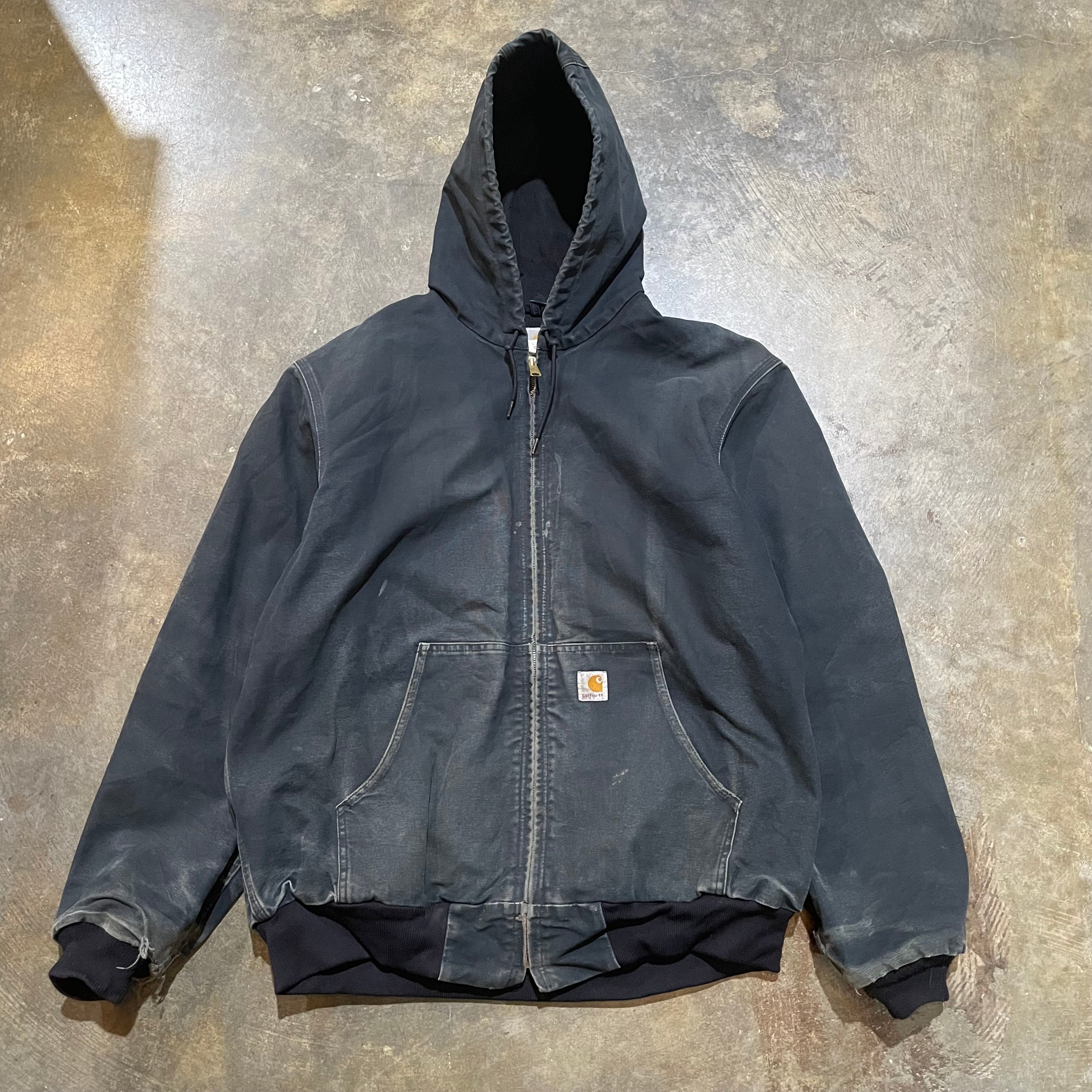 Distressed Black Carhartt Hooded Jacket9