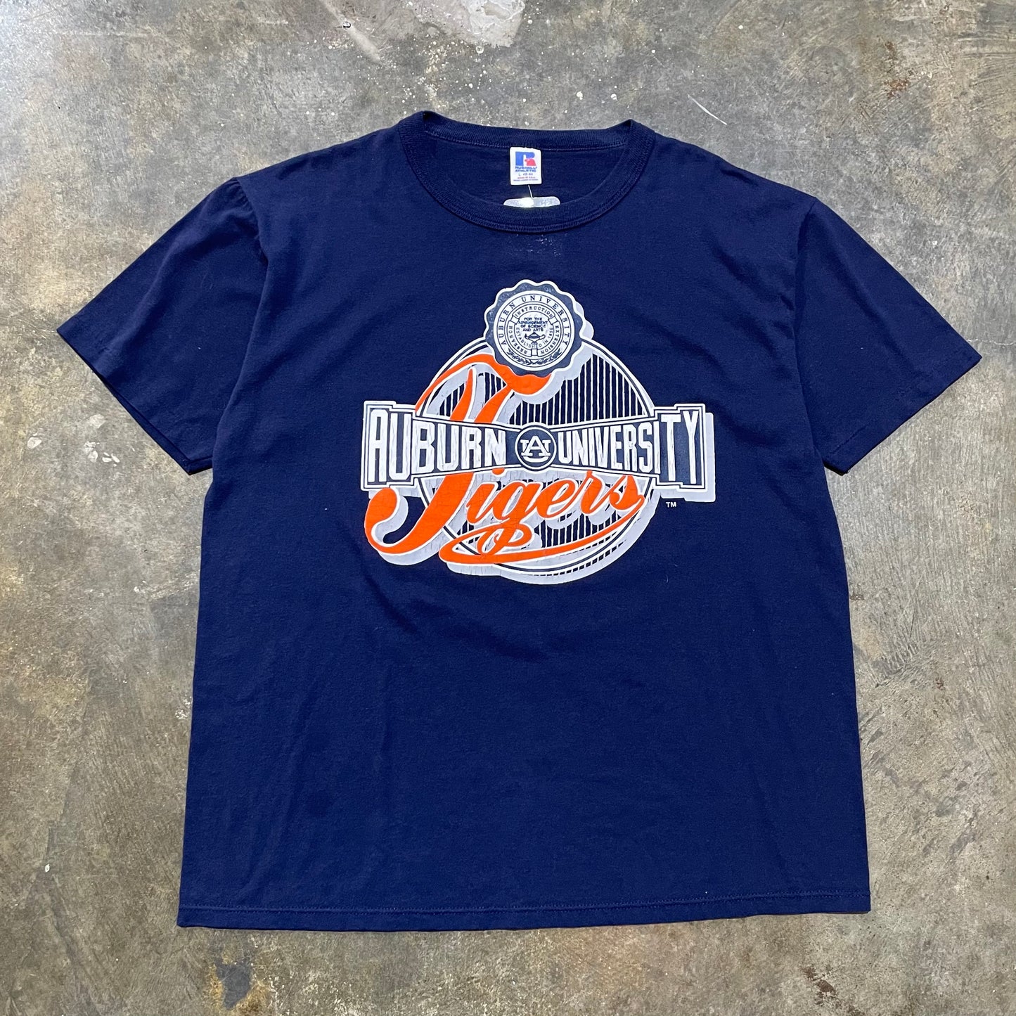 Auburn University Navy Circle Logo Russell Tee