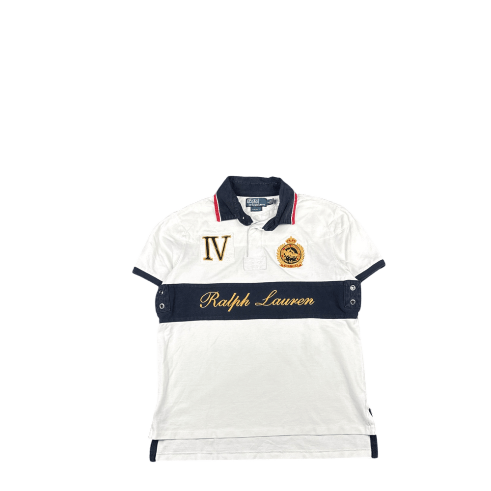 Polo Ralph Lauren Custom Fit Polo Shirt - White/Navy (L)