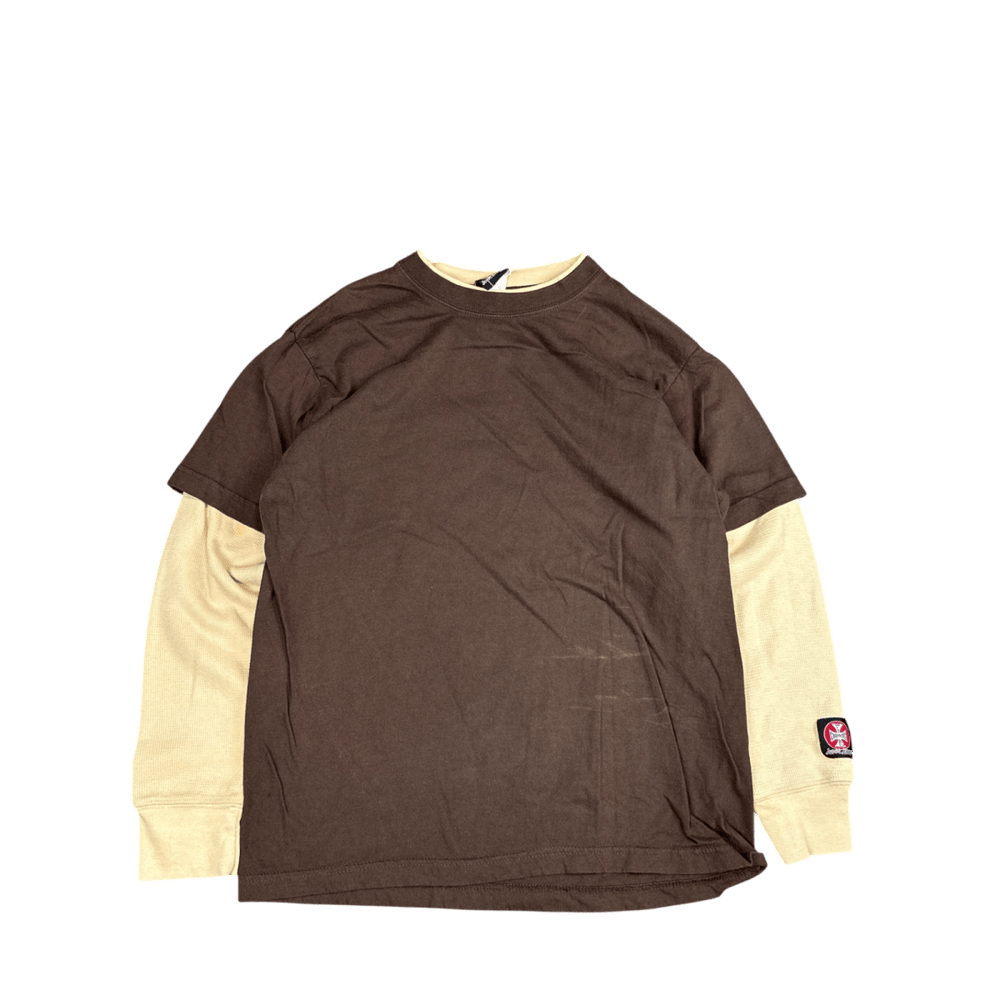 West Coast Choppers Layered Long Sleeve Tee - Brown/Beige (M)