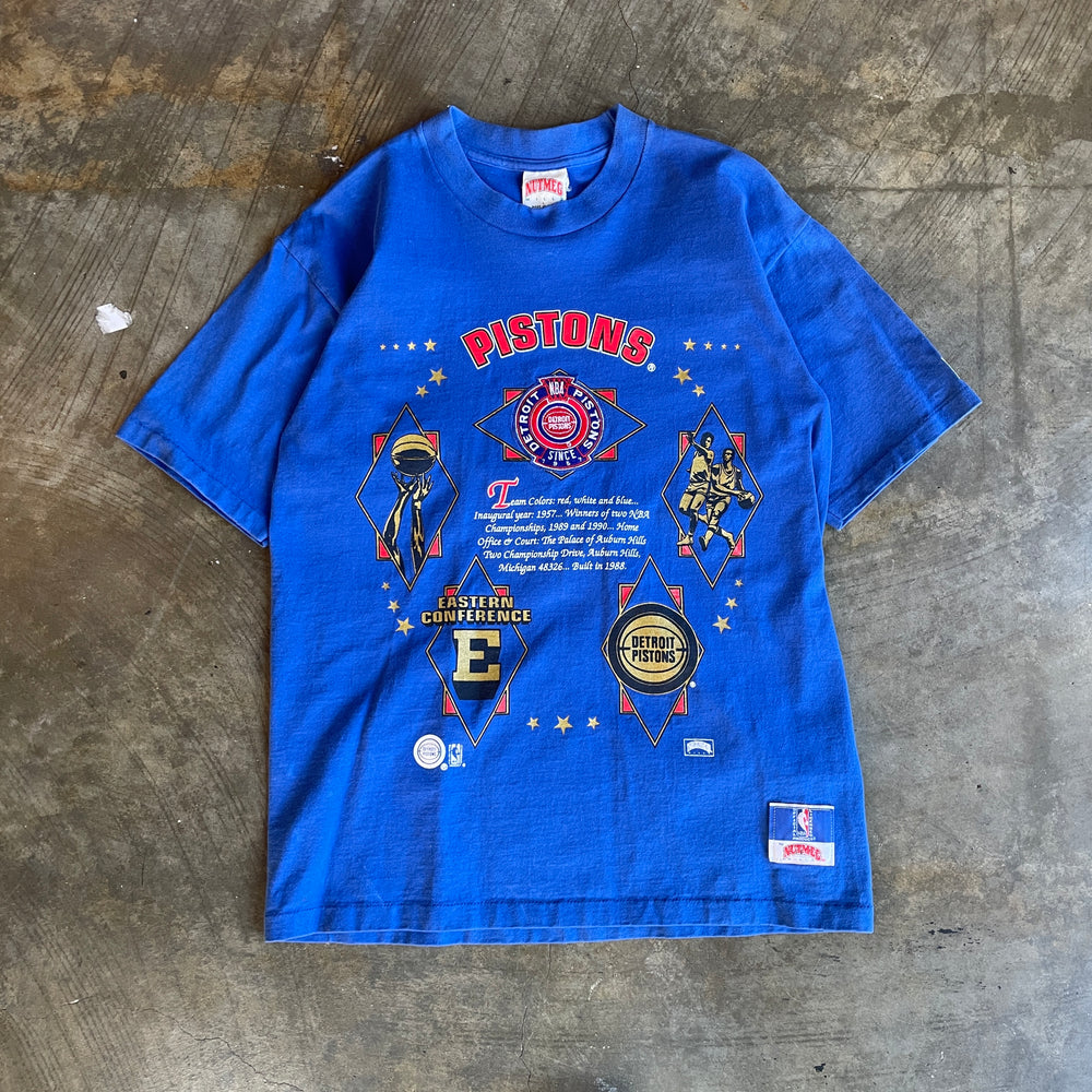 Blue Detroit Pistons Embroidered Nutmeg Tee