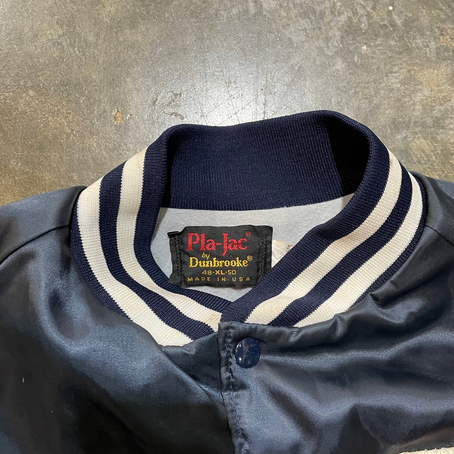 Auburn Pla-Jac Shiny Nylon Chest Patch Bomber