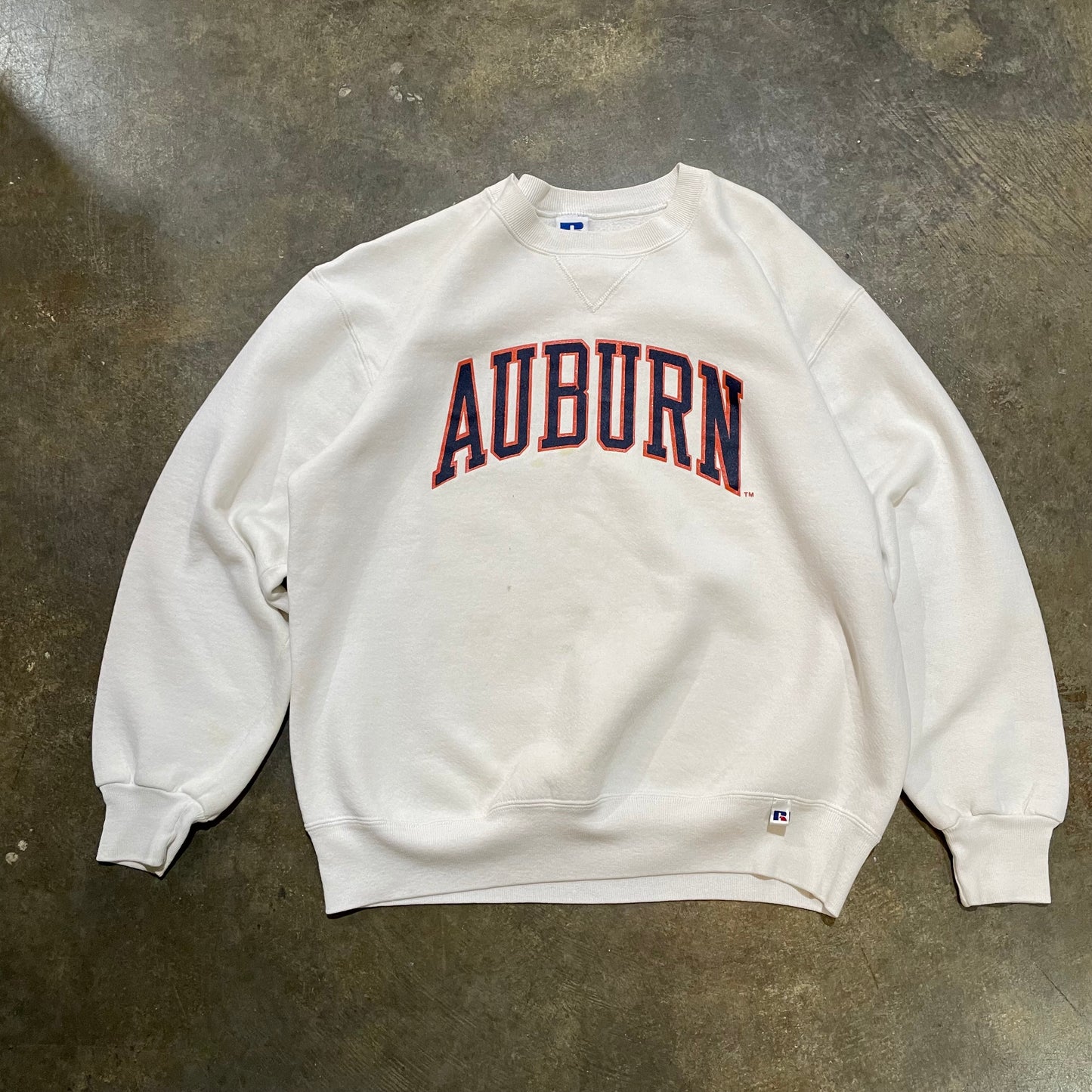 White Auburn Russell Arch Logo Crew