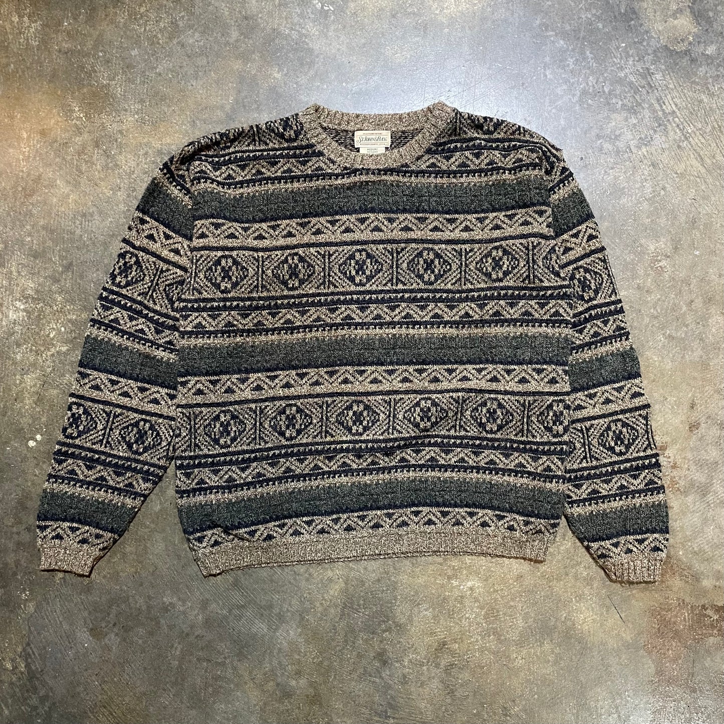 St. John's Bay Tribal Brown Sweater