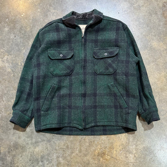 Green and Black Plaid Woolrich Jacket