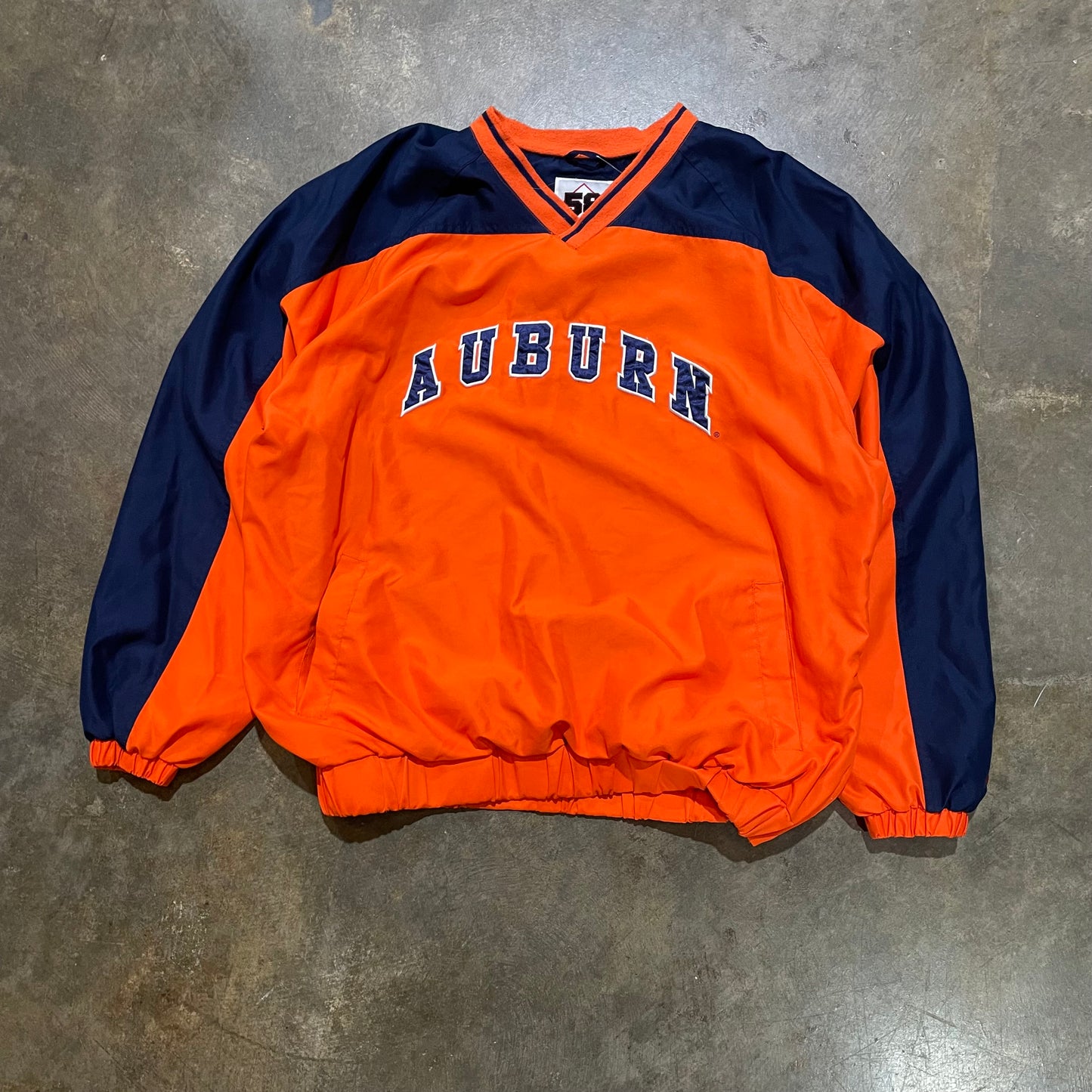 58 Sports Auburn Color Block Spellout Sweatshirt