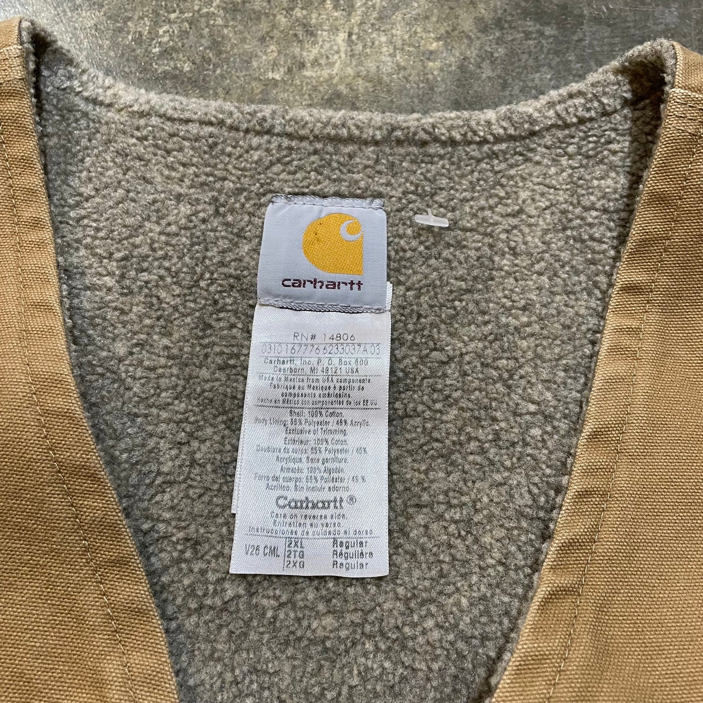 Carhartt Tan Zip Vest