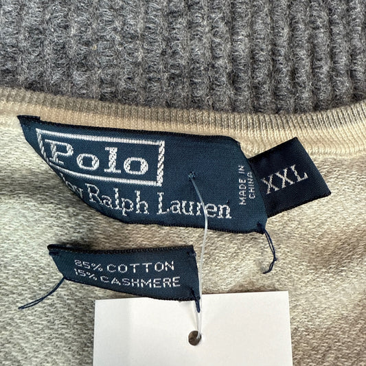Polo by Ralph Lauren Cashmere Cotton V-Neck Sweater - Light Gray (XXL)