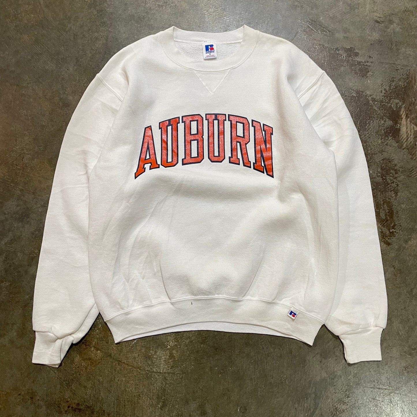 Russell Athletic Auburn Orange Letter/White Crew