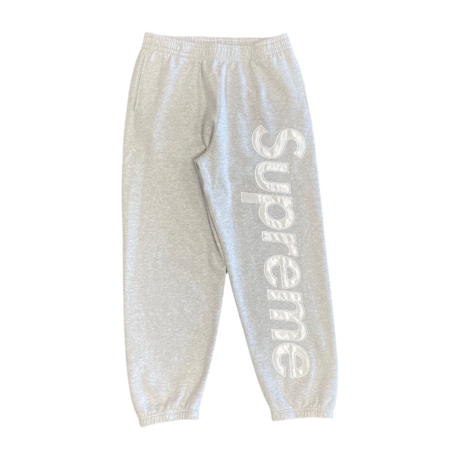 Supreme Satin Applique Sweatpant Grey