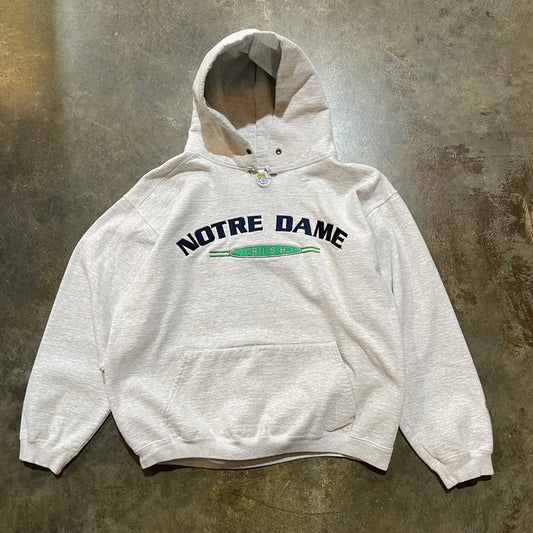 Notre Dame Embroidered Heather Grey Hoodie