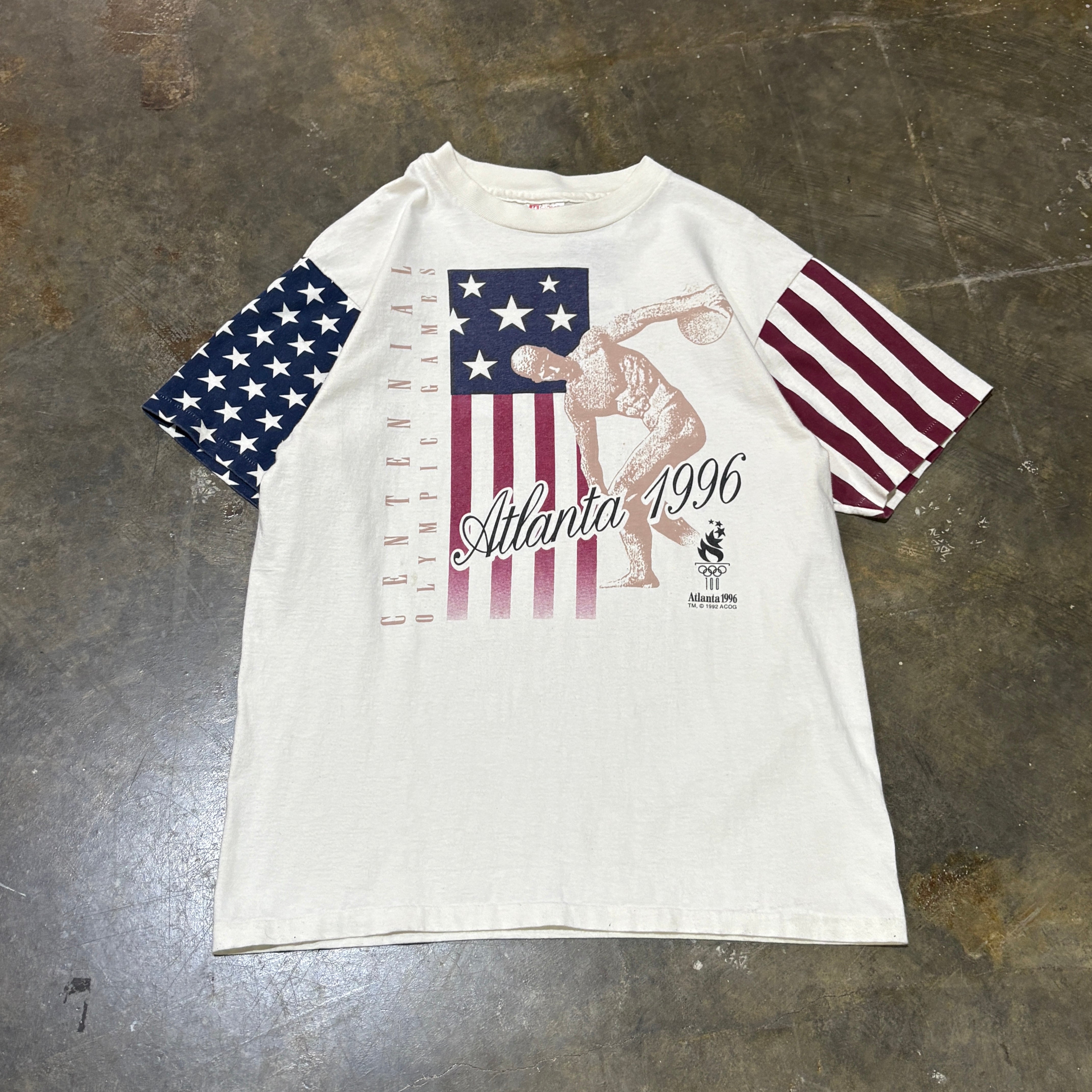 Vintage Atlanta 1996 Olympic Discus Flag Tee