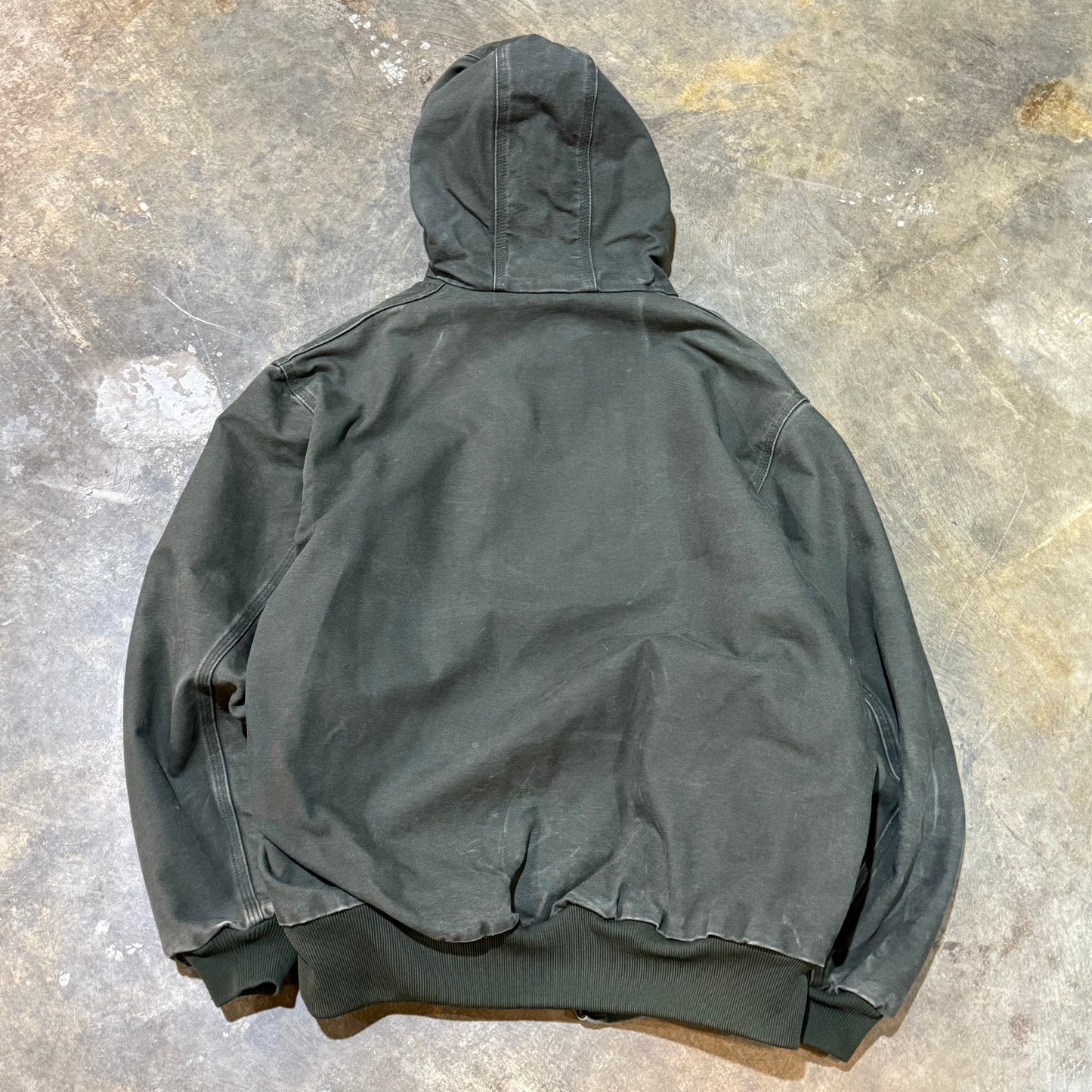 Green Lined Carhartt Hooded Jacket (Broken Zip)