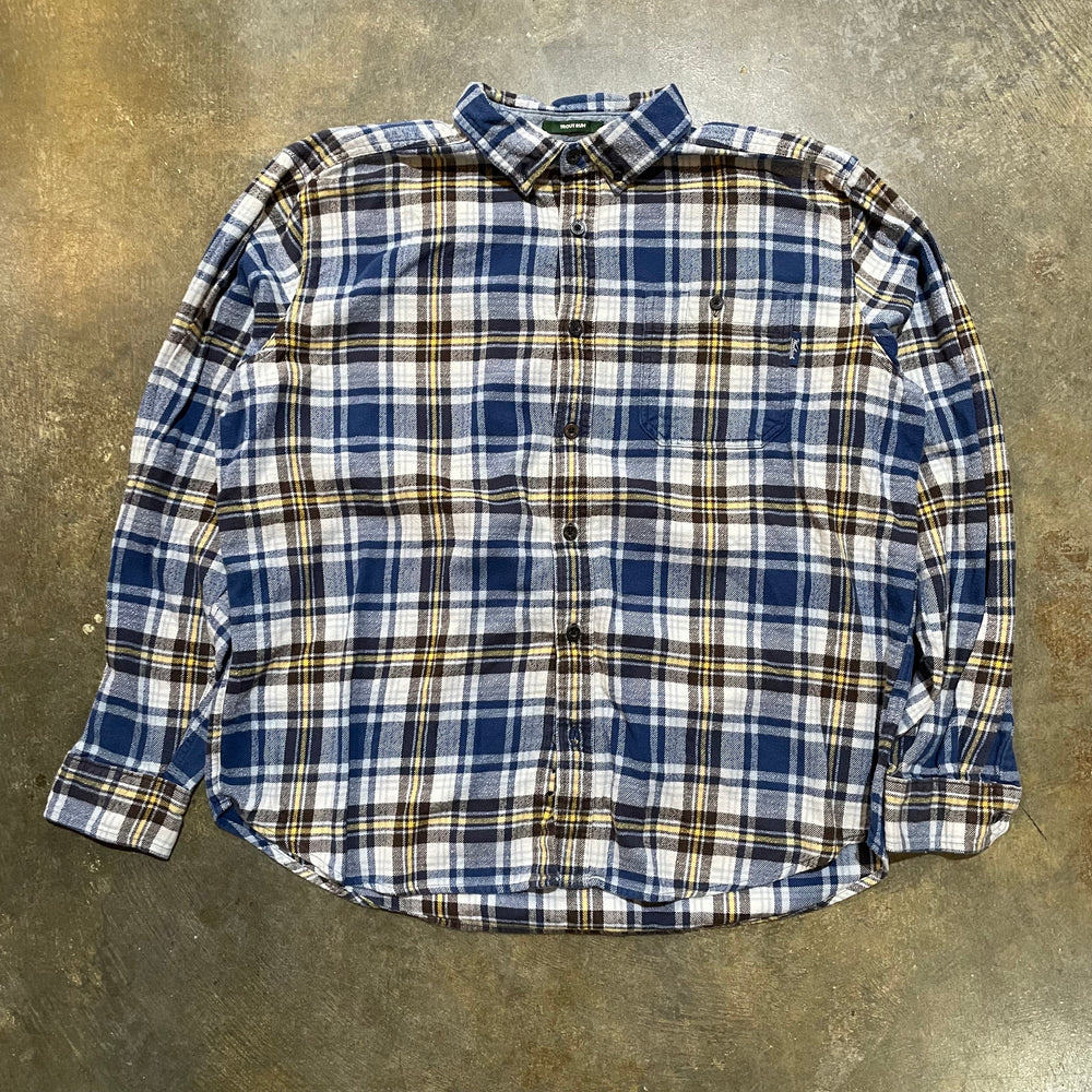 Woolrich Blue and Yellow Button Down Flannel