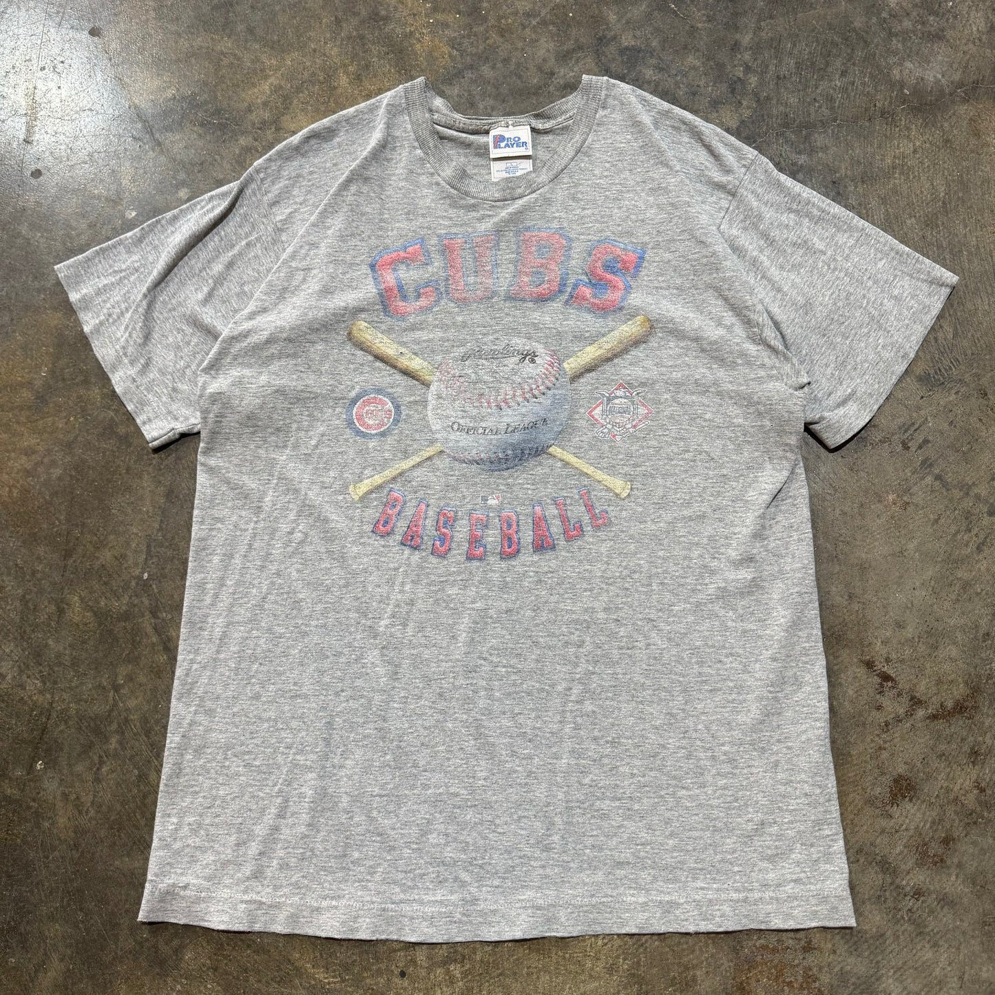 Faded Chicago Cubs Heather grey Pro Player Tee