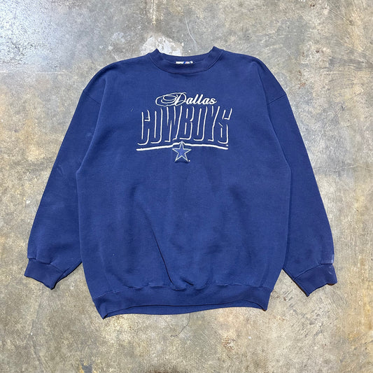 Embroidered Dallas Cowboys Logo Athletic Cursive Crew