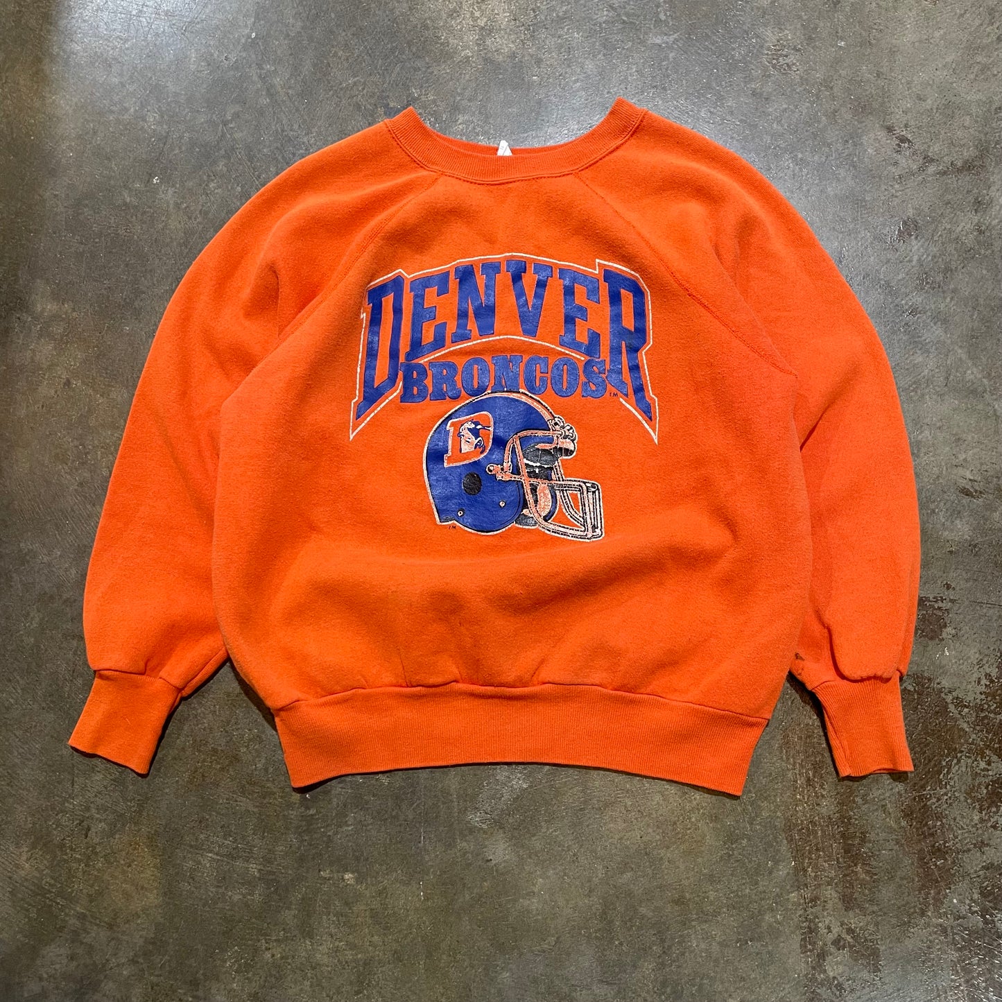 Orange Denver Broncos Raglan Crew