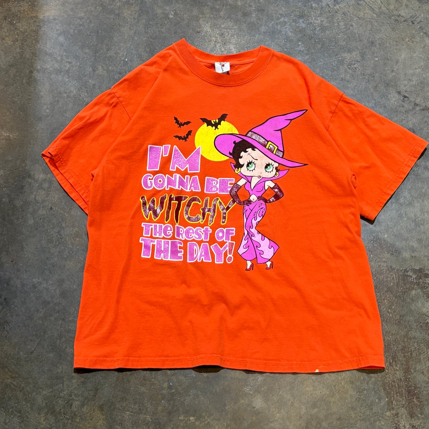 Orange Betty Boop Witch Tee
