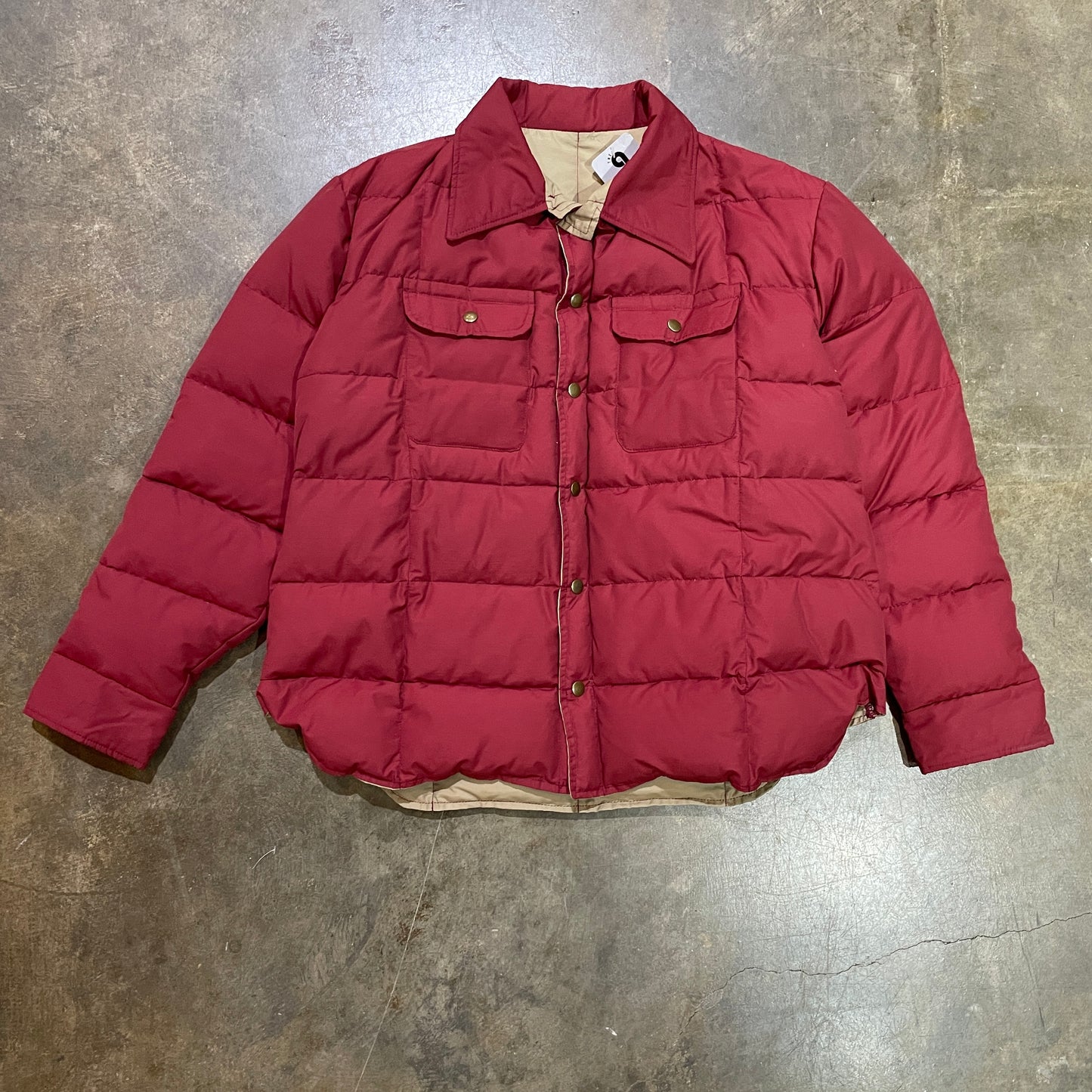 Burgandy/Tan Puffer Jacket