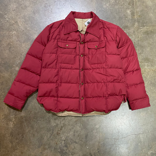 Burgandy/Tan Puffer Jacket