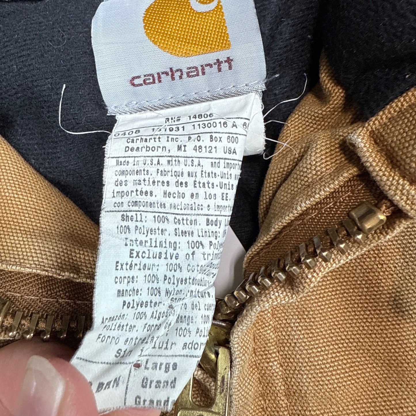 Carhartt Hooded Work Jacket - Brown (L)