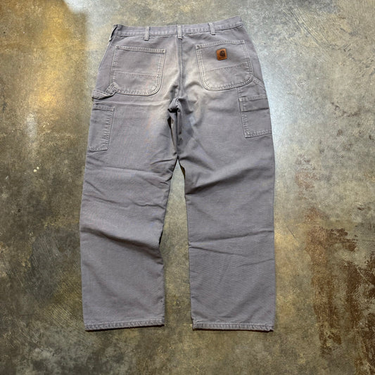 Grey Carhartt Flannel Lined Carpenter Pants