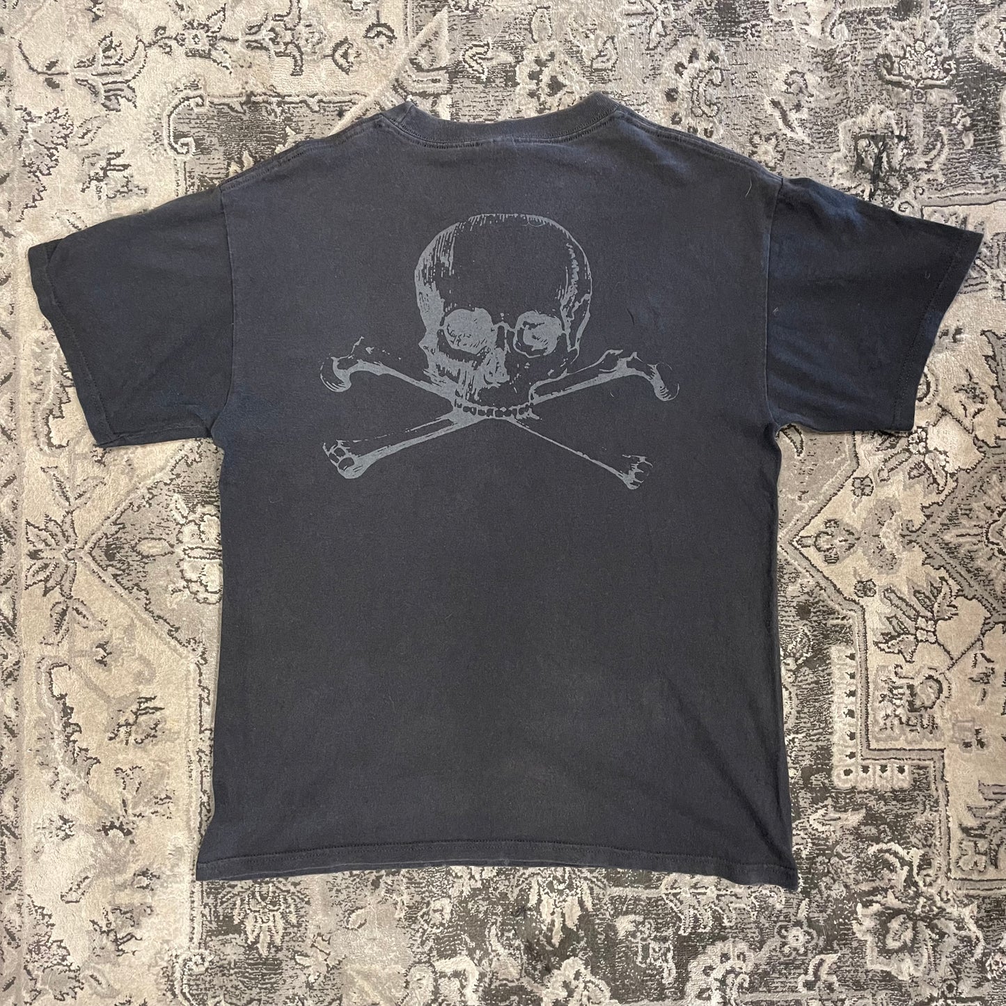 Black on Black Y2K Skull Tee