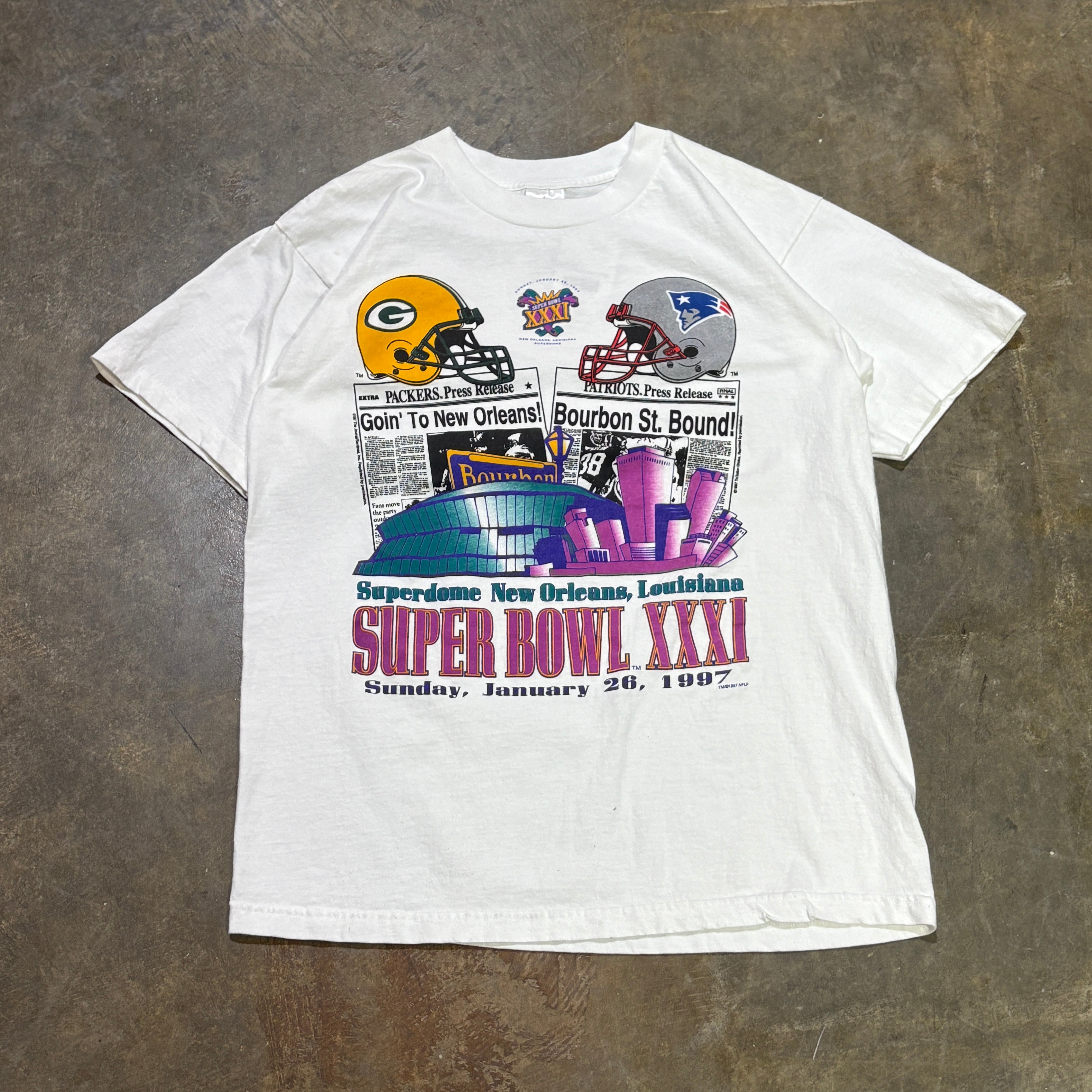 1997 Super Bowl Dual Newspaper Tee