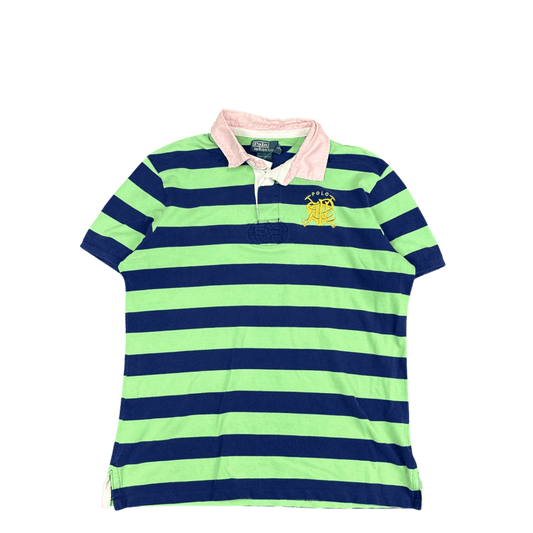 Polo by Ralph Lauren Custom Fit Polo - Green/Navy Stripe (XL)