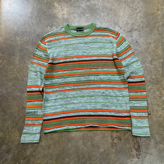 JC Penny Green/Orange Striped Sweater