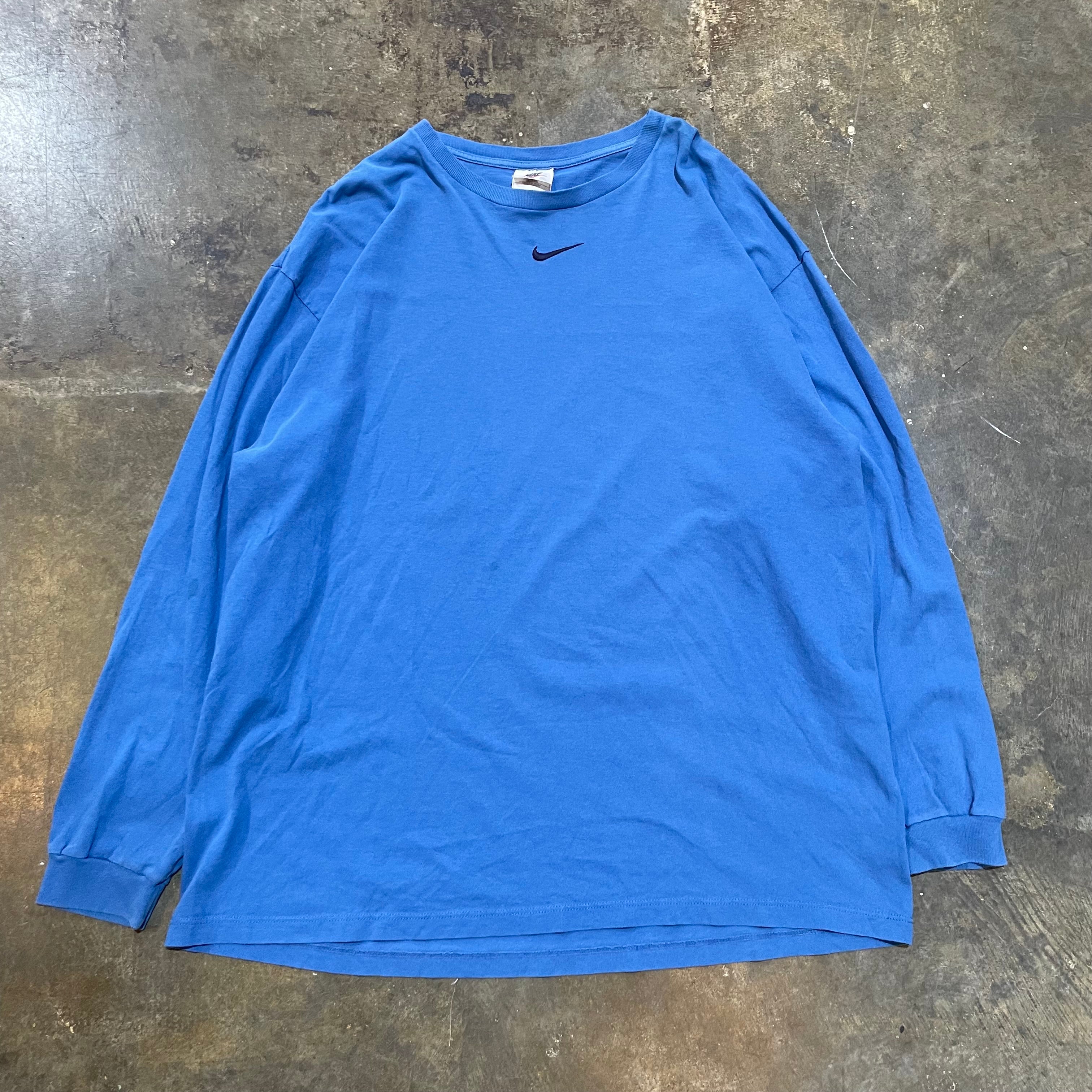 Vtg Nike Blue Center Check L/S