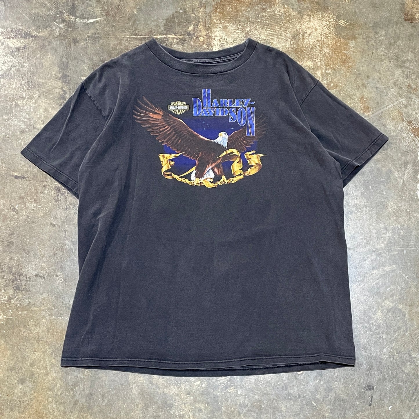Black Harley Davidson Bald Eagle Tee