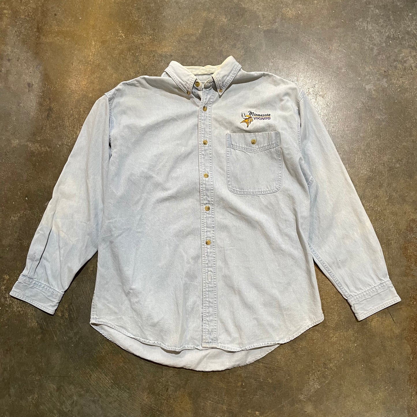 Minnesota Viking Denim Button Down