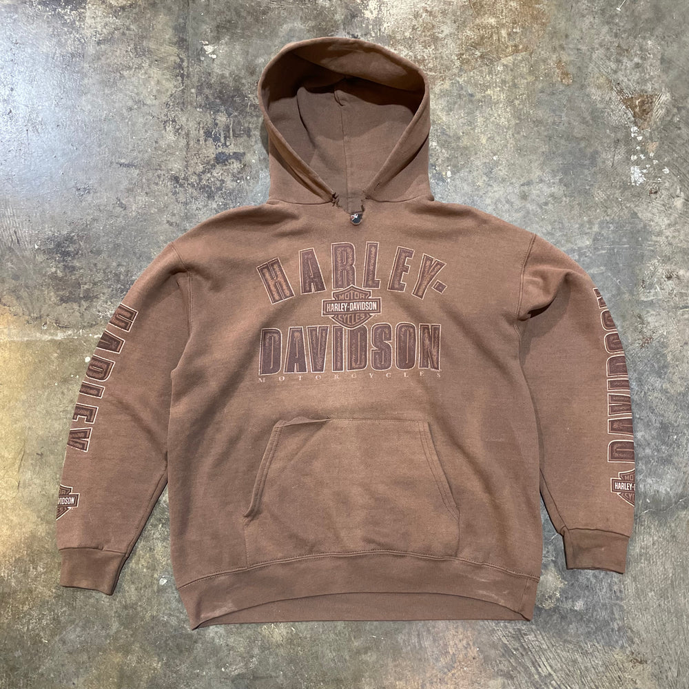 Brown Harley Davidson Thrashed Hoodie